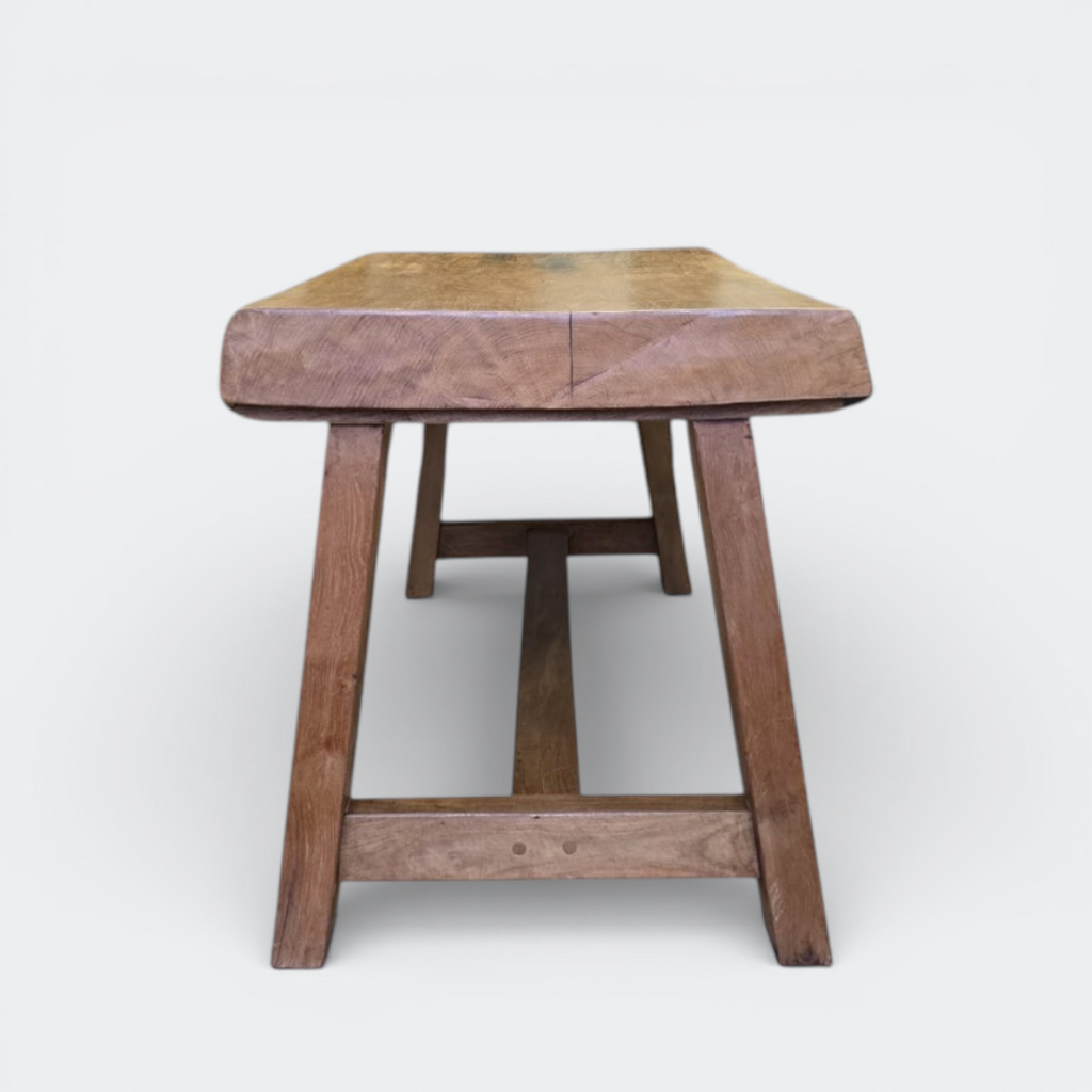 Reclaimed French Oak Butcher Table | 11cm Thick Live Edge
