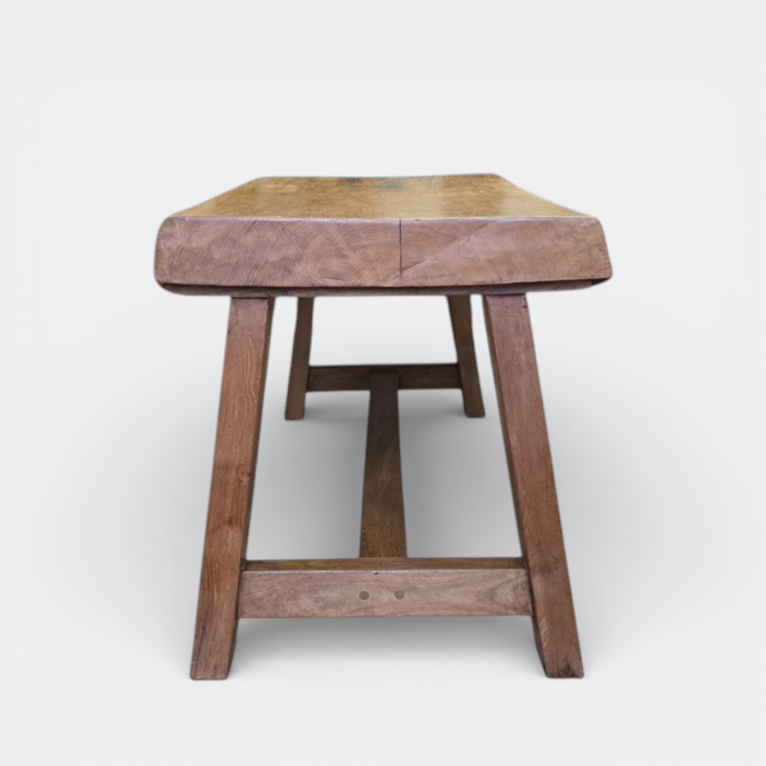 Reclaimed French Oak Butcher Table | 11cm Thick Live Edge