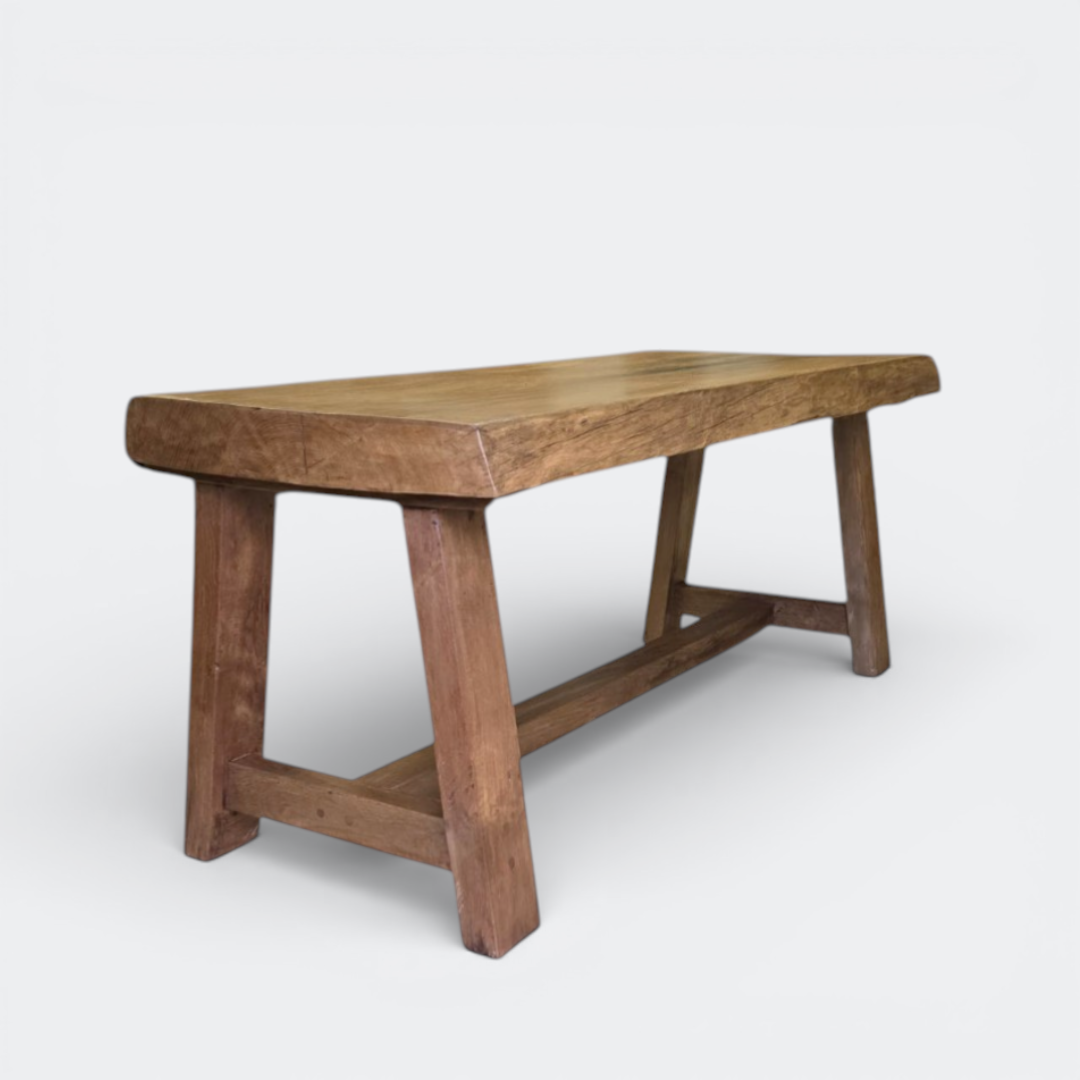 Reclaimed French Oak Butcher Table | 11cm Thick Live Edge