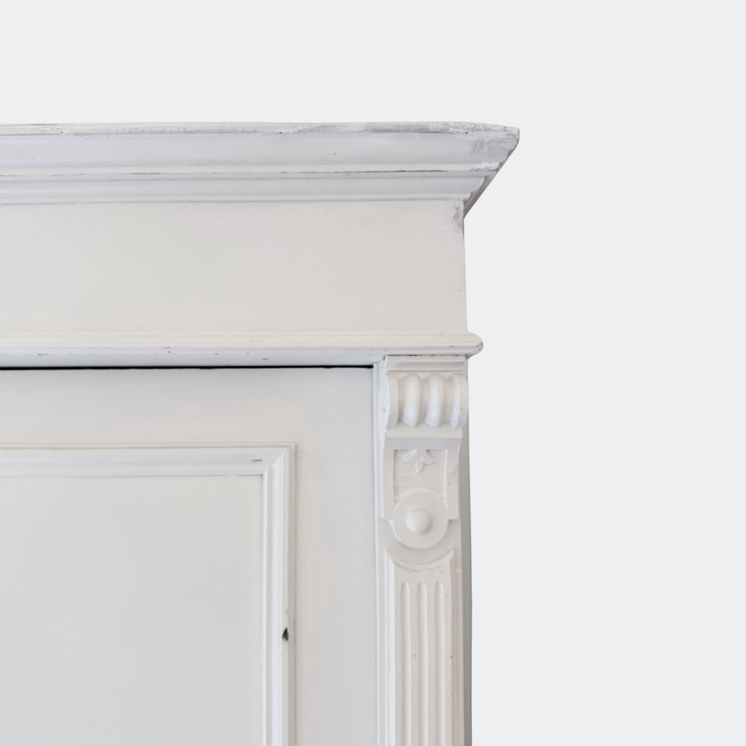 Vintage Reclaimed Pine Wardrobe in Distressed White