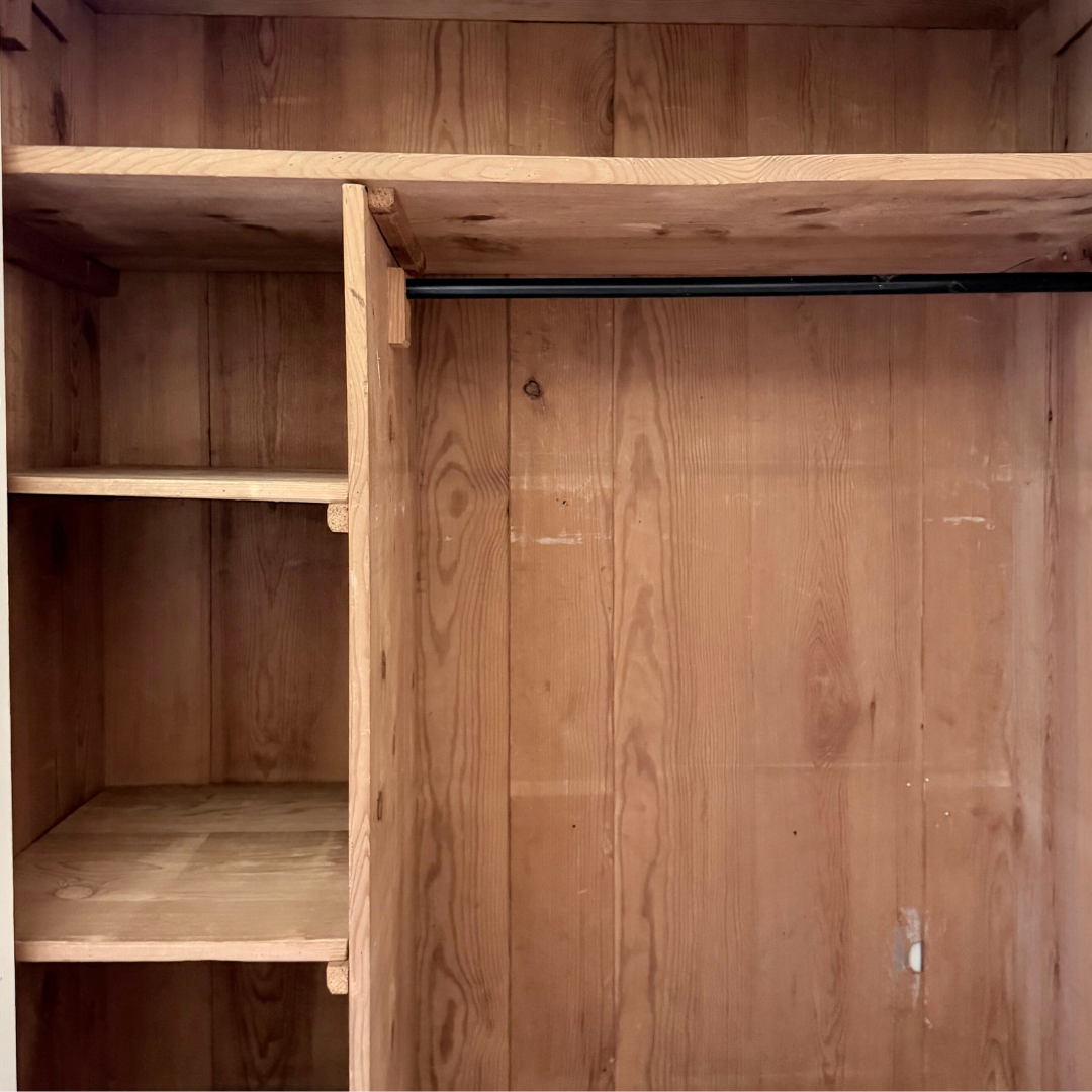 Vintage Reclaimed Pine Wardrobe in Distressed White