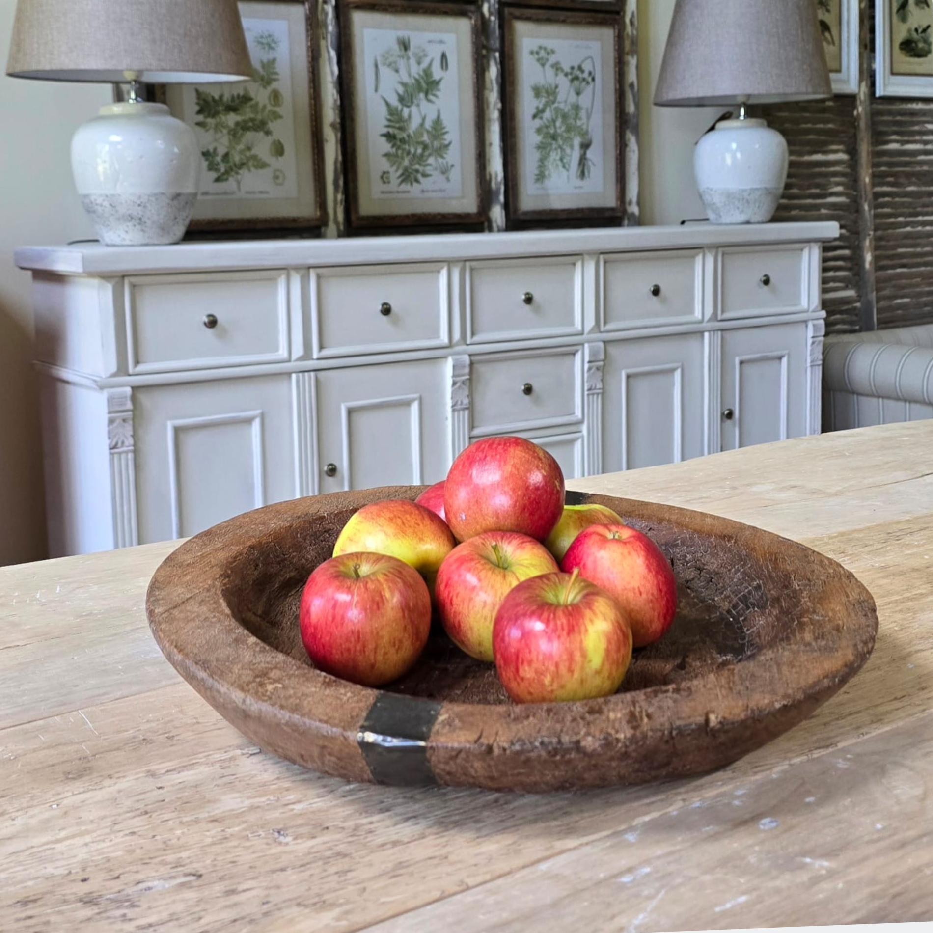 Vintage Rustic Wooden Decorative Bowl