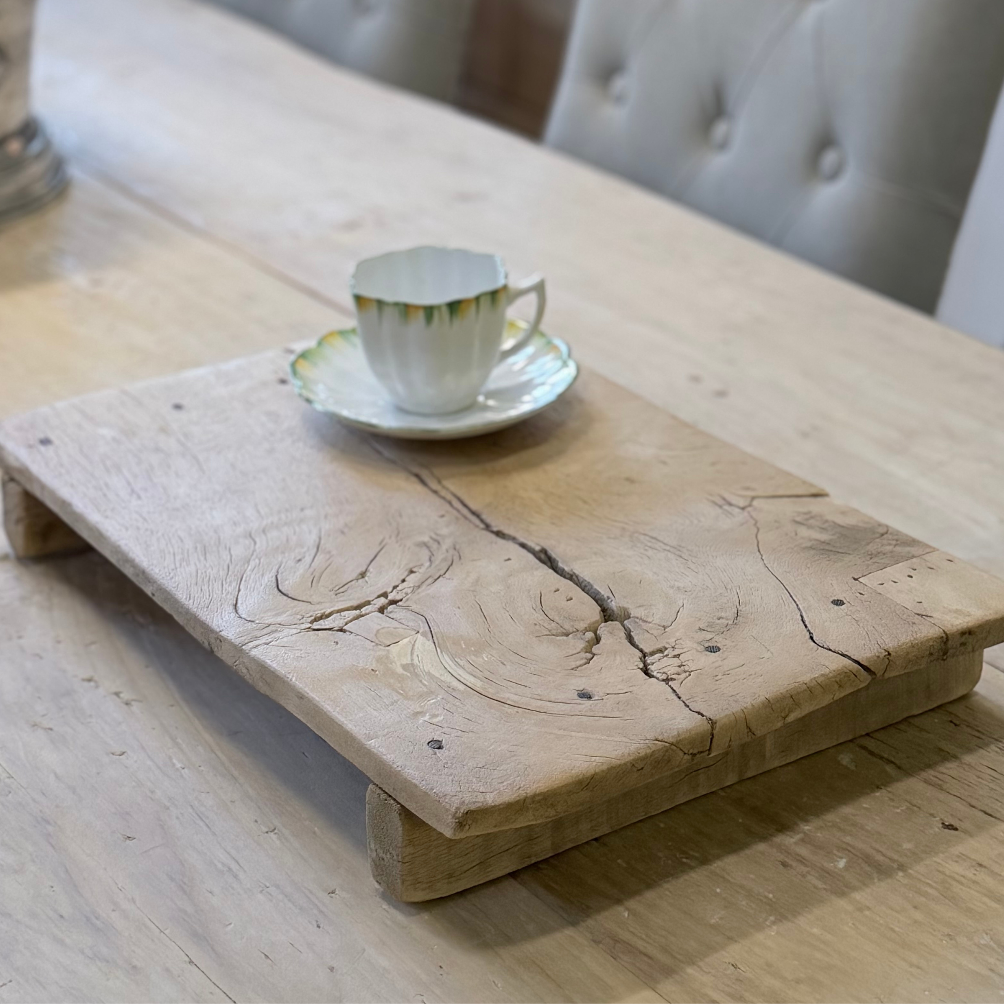 Reclaimed Wood Rustic Tray Stand