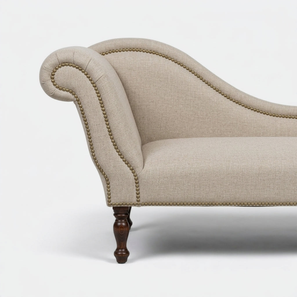 Oatmeal Linen Chaise Lounge – Handmade in England