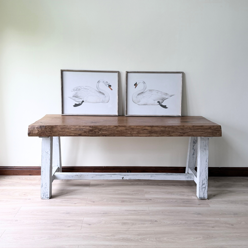 Set of Two Swan Prints Framed