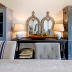 Rustic Ceramic Table Lamp with Natural Linen Shade