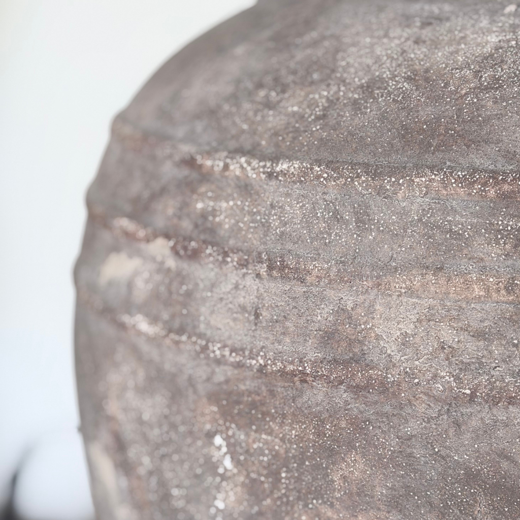 Large Terracotta Table Lamp with Black Shade