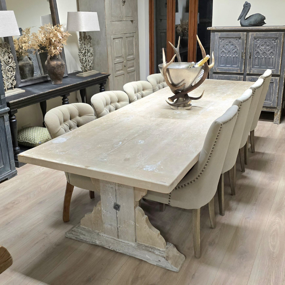 Handcrafted 10-Seater Rustic Dining Table – Farmhouse Table Made in UK