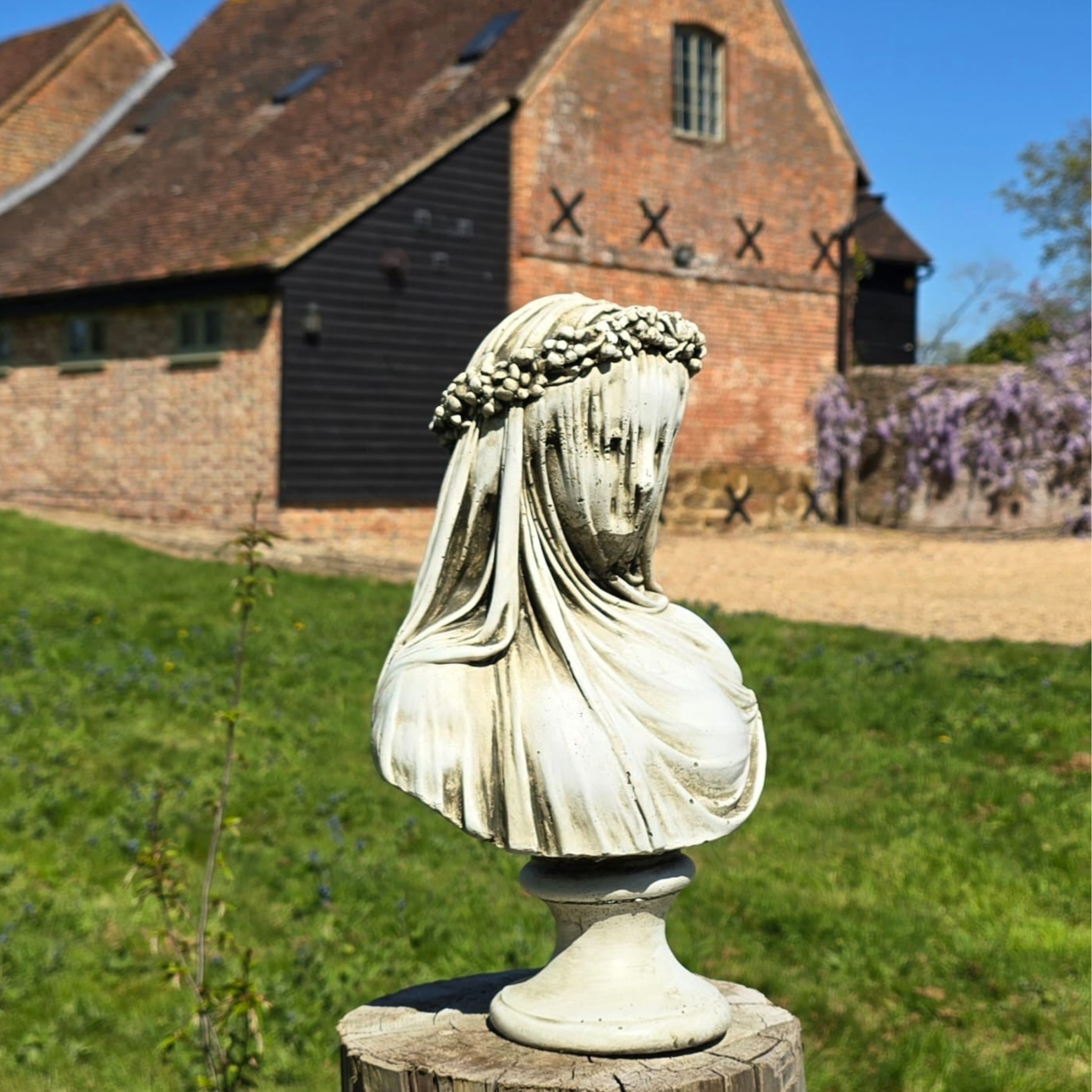 Veiled Woman Bust Sculpture