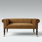 Handcrafted Velvet Sofa Bench – Camel