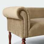 Handcrafted Velvet Sofa Bench – Champagne