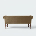 Handcrafted Velvet Sofa Bench – Champagne