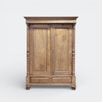 Vintage Solid Oak Wardrobe with Drawers