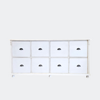 Distressed White Wood Chest of Drawers | 8-Drawer Farmhouse Storage Unit