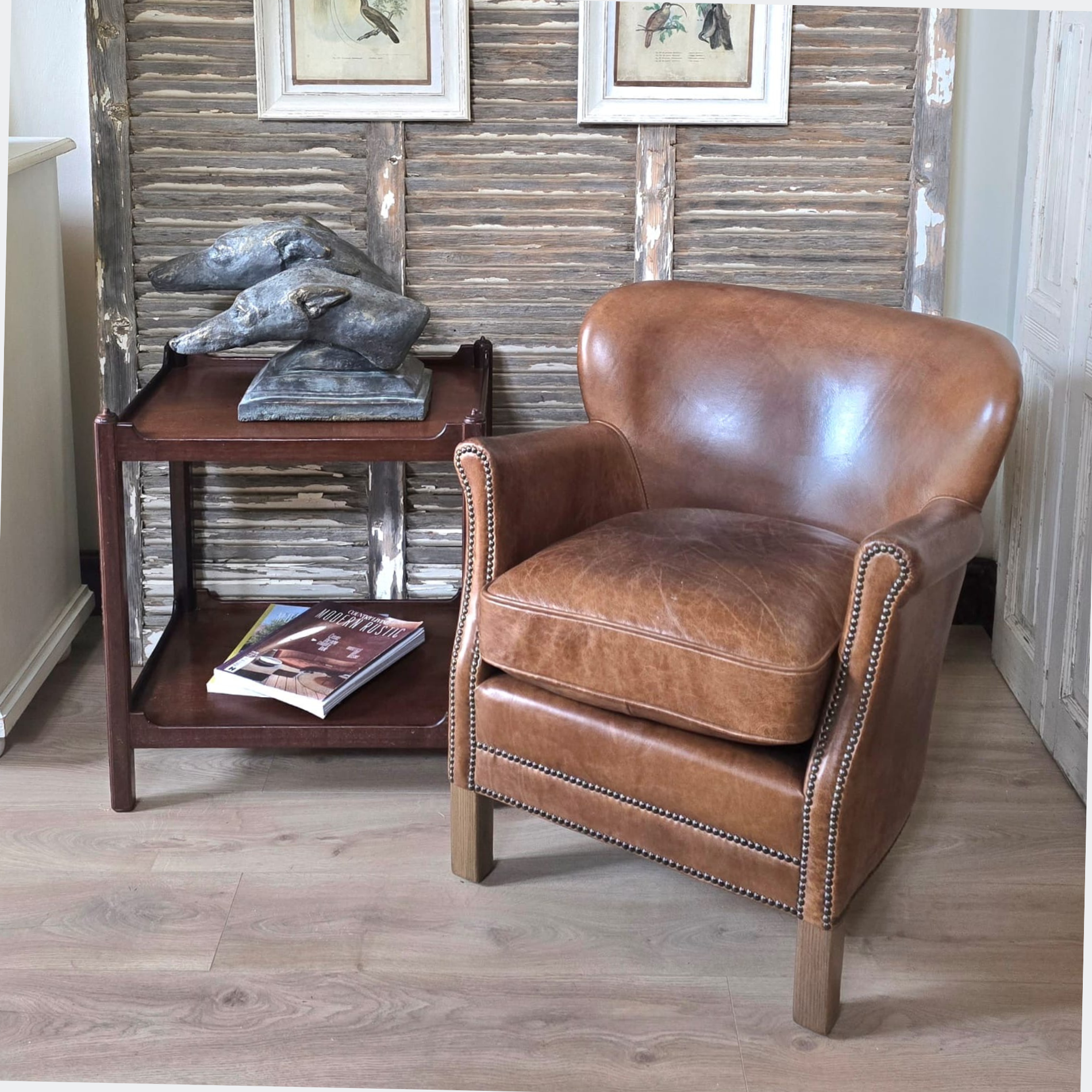 Vintage Mahogany Tray Side Table