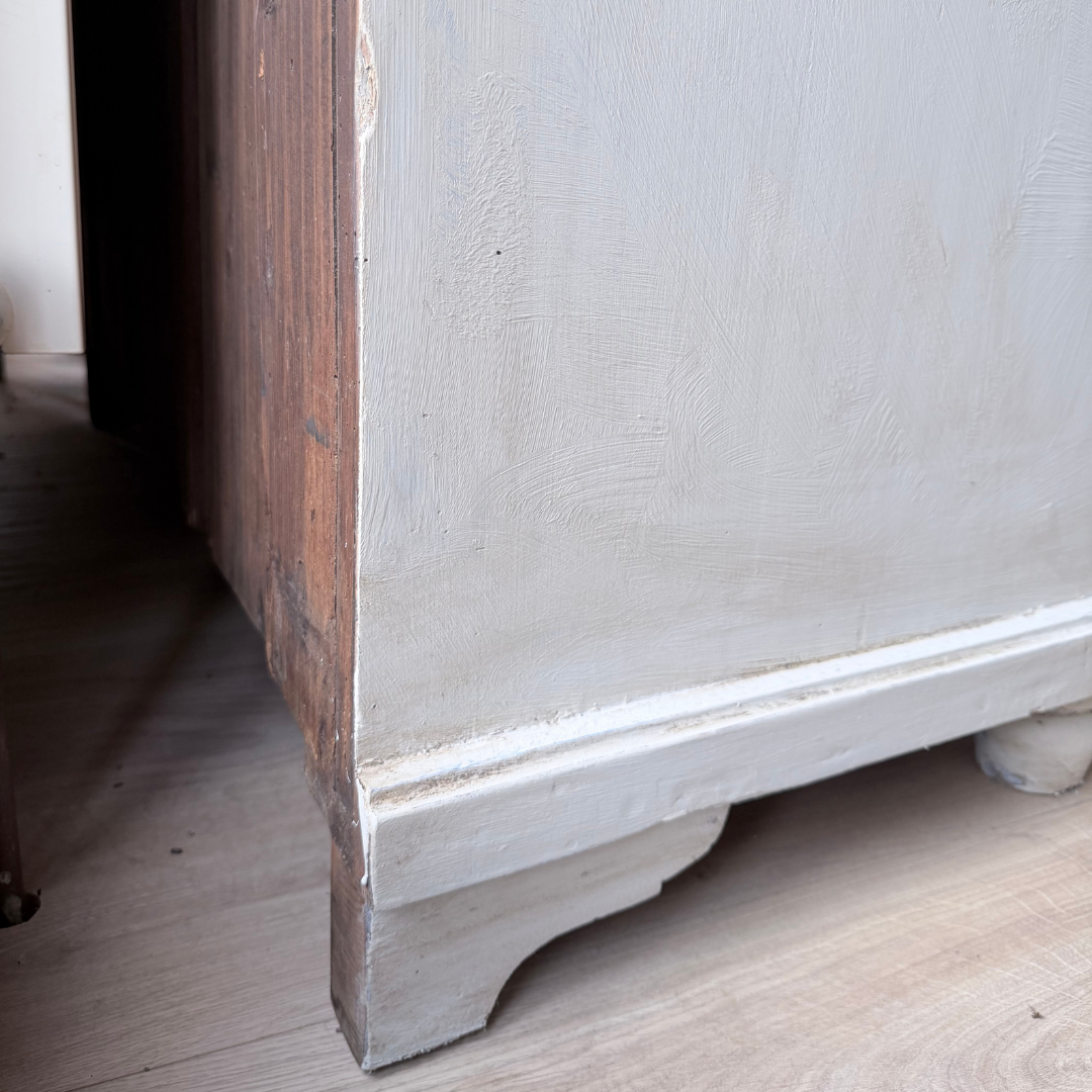 Antique French-Style Wardrobe - Elegant Greige Armoire