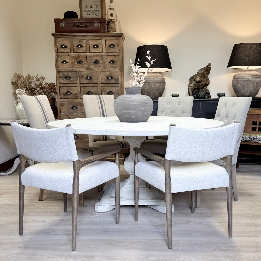 Round Rustic Pedestal Dining Table