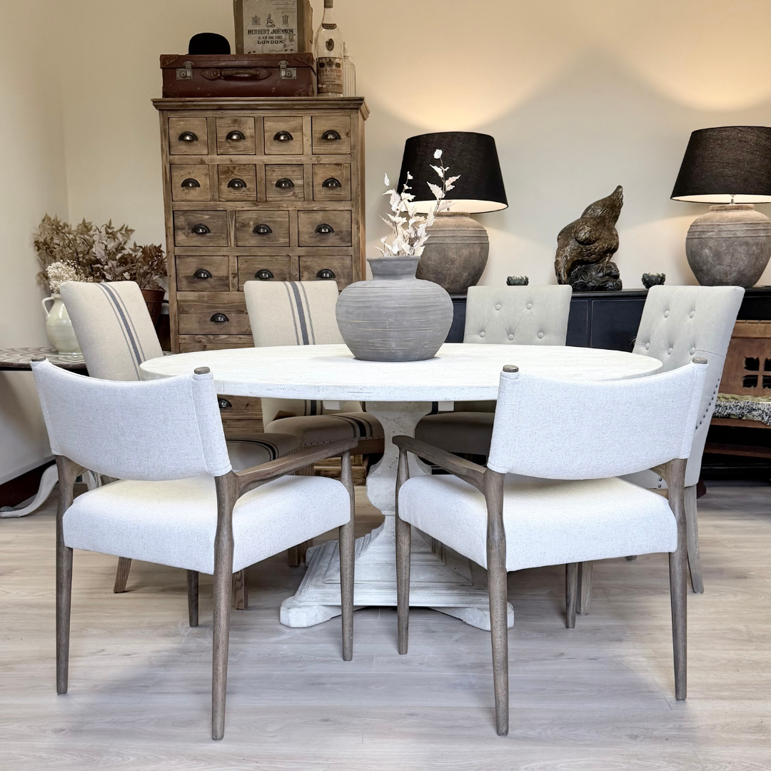 Round Rustic Pedestal Dining Table