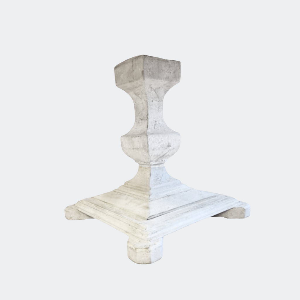 Handmade Round Rustic Pine Dining Table 6ft - Distressed White