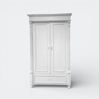 Vintage Reclaimed Pine Wardrobe in Distressed White