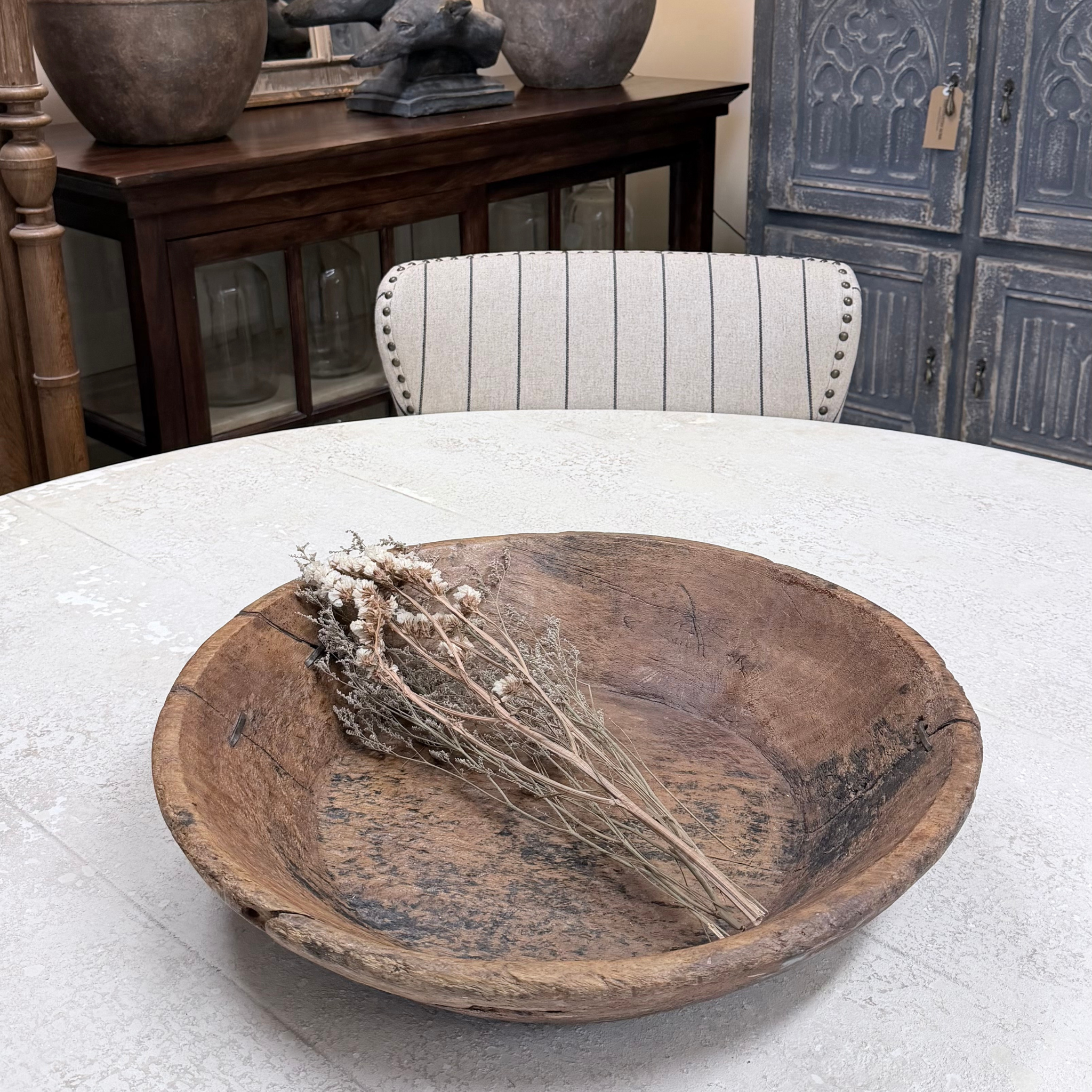 Antique Wooden Decorative Bowl 50cm x 50cm
